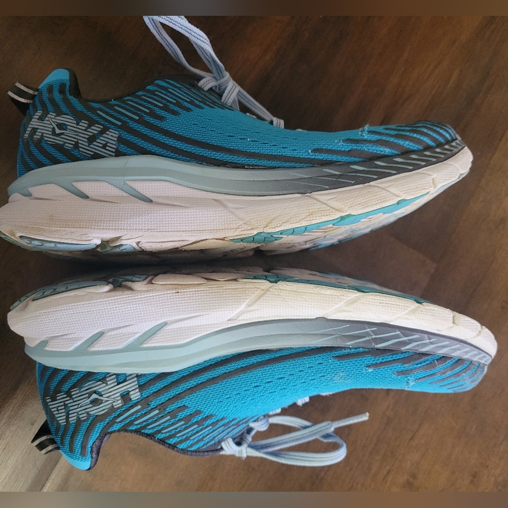 Hoka Women's Clifton 5 Cyan Dark Shadow Running Shoes Size 6.5 Athletic Sneakers - Picture 6 of 13